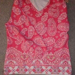 beautiful border print V-neck pullover sweater from Talbot's